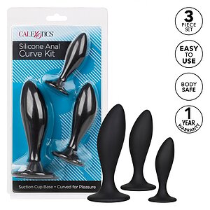 Set Anal Plug Silicone CalExotics Negru