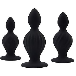 Set Anal Plug The Ripples Anal Negru pe Denysa.ro
