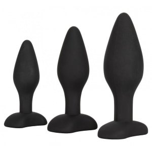 Set Pluguri Anale Silicon Negru 3 Bucati Plug Anal Din Silicon Igienic