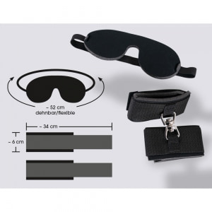 Set Blindfold Handcuffs Negru