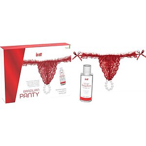 Set Chilot Brazilian Cu Perle Și Lubrifiant Roșu pe Denysa.ro