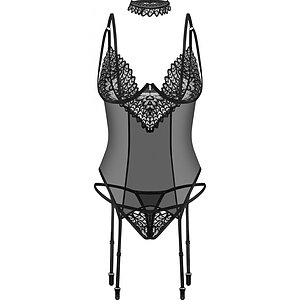Set Corset Obsessive Donarella Negru XS-S