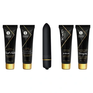 Set Creme Și Vibrator Naughty Geisha Negru
