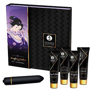 Set Creme Si Vibrator Naughty Geisha Negru