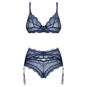 Set Cu Portjartier Obsessive Nightly Albastru XS-S