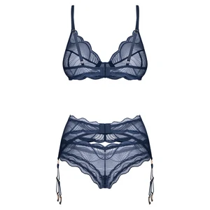 Set Cu Portjartier Obsessive Nightly Albastru XL-2XL