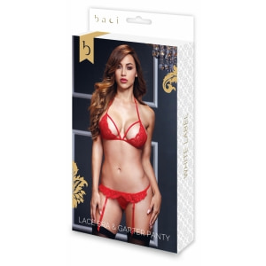 Set Decupat Baci Lacy Roșu S-L