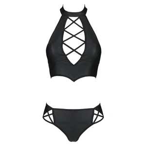 Set Din Piele Passion Nancy Bikini Negru Set Din Piele Passion Nancy Bikini Negru pe Denysa.ro
