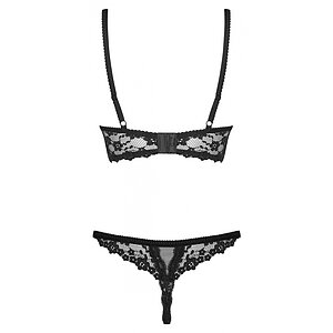 Set Fără Cupe Obsessive Letica Negru S-M
