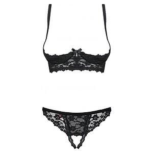 Set Fara Cupe Obsessive Letica Negru L-XL