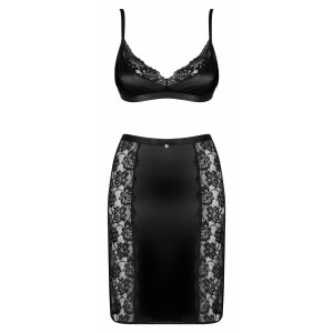 Set Fustă Și Sutien Obsessive Blanita Negru S-M