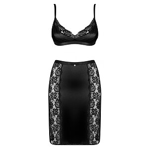 Set Fusta Si Sutien Obsessive Blanita Negru L-XL