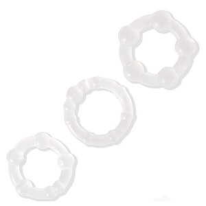Set Inele Penis Beaded Penisring Transparent pe Denysa.ro