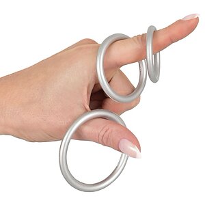 Set Inele Penis Metallic Argintiu