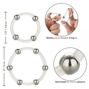 Set Inele Penis Steel Beaded Transparent
