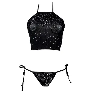 Set Le Desir Festive Rhinestone Negru S-L