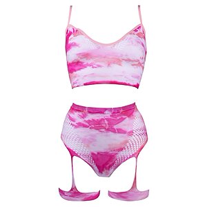 Set Le Desir Tie Dye Set Roz pe Denysa.ro