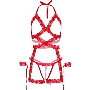 Set Leg Avenue Cami Cuffs Roșu pe Denysa.ro