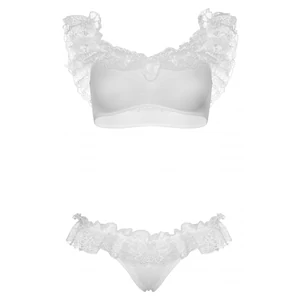 Set Leg Avenue Lace Ruffle Alb pe Denysa.ro