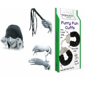 Set Limited Edition Lovers Fantasy Negru + Cătușe Furry Fun Cuffs Negru pe Denysa.ro