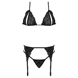 Set Magic Silk Peek-a-Boo Negru L-XL