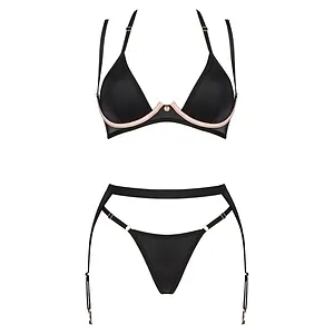 Set Obsessive 3 Piese Selinne Negru XL-2XL