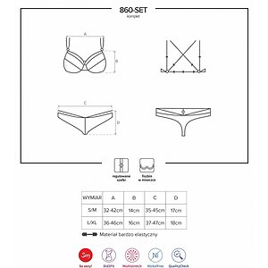 Set Obsessive 860-SET Roșu S-M