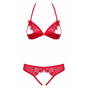 Lenjerie Cu Bretele Reglabile Si Material Elastic Set Cu Sutien Fara Cupe Si Chilot Decupat