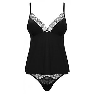 Set Obsessive Bella Rou Top Negru XS-S