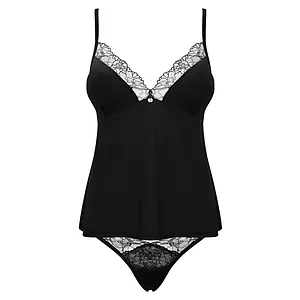 Set Obsessive Bella Rou Top Negru XS-S