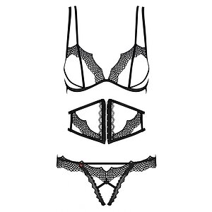 Set Obsessive Bravele Negru L-XL