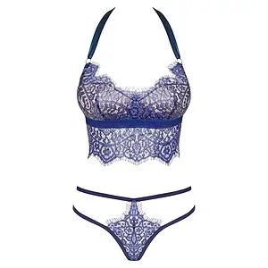Set Obsessive Flowlace Albastru S-M