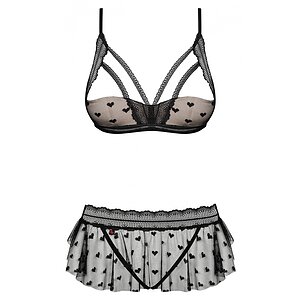 Set Obsessive Heartia Negru S-M