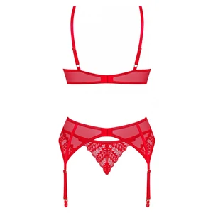Set Obsessive Ingridia 3 Piese Roșu XL-2XL
