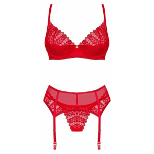 Set Obsessive Ingridia 3 Piese Roșu Set Obsessive Ingridia 3 Piese Roșu pe Denysa.ro