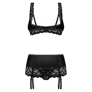 Set Obsessive Lecille 3 Piese Negru S-M