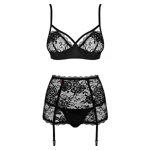 Set Obsessive Peonesia Negru L-XL