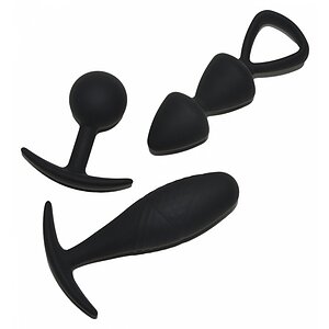 Set of Anal Plugs Size M Basel Negru pe Denysa.ro