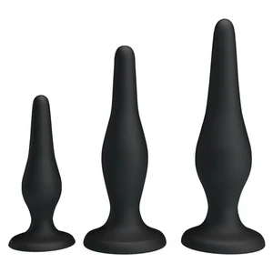 Set Dopuri Anale Pentru Incepatori Negru Set Anal Beginners Mini Kit Silicon