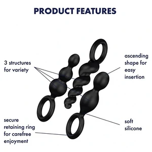 Set Satisfyer De Accesorii Pentru Satisfacție Anală Negru
