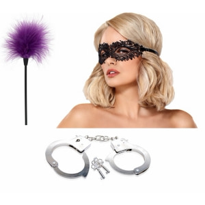 Set Seducție Intensă: Pene, Mister și Control pe Denysa.ro
