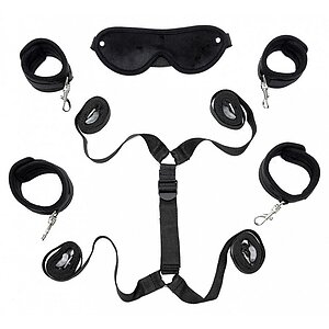 Set Soft Bondage Under the Mattress Soft Restraint Negru pe Denysa.ro