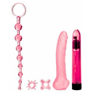 Starter Kit Jucarii Sexuale Pentru Cuplu Roz Vibrator Slim Cu Baterii Aa Si Vibratii