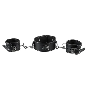 Set Zgardă Și Cătușe Mâini Zado Negru Set Zgardă Și Cătușe Mâini Zado Negru pe Denysa.ro