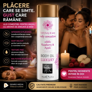 Shiatsu Ulei Comestibil Zmeură și Măr 75 ml Catifelat
