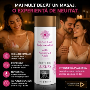 Shiatsu Ulei Comestibil Zmeură și Măr 75 ml Catifelat
