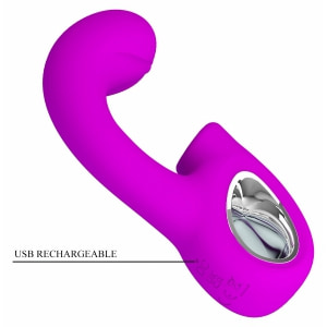 Sibel Vibrator Dublă Stimulare 10+30 Moduri Reîncărcabil Mov