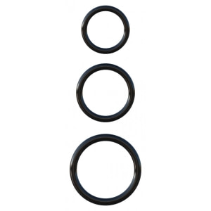 Silicone 3-Ring Stamina Set Negru pe Denysa.ro