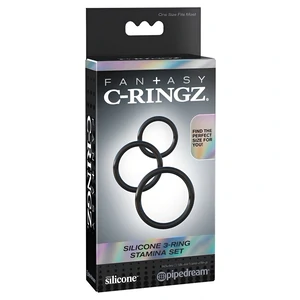 Silicone 3-Ring Stamina Set Negru