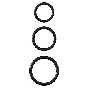 Inel Pt Penis Silicone 3-Ring Stamina Set Negru